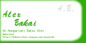 alex bakai business card